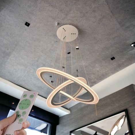 Lampadario Moderno LED a Sospensione 3 cerchi Regolabile Telecomando dimmerabile (1/5)
