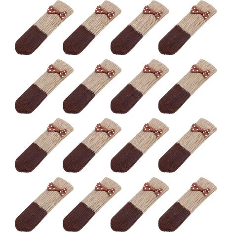 Lot de 16 protège-pieds de chaise, chaussettes tricotées pour meubles, protège-pieds de table pour sols durs (1/5)