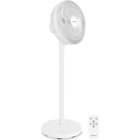 VONROC Ventilateur sur pied – réglable sur 3 hauteurs – blanc – télécommande incluse