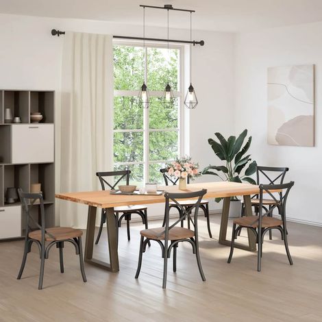 Maison Exclusive - Esstisch Beine V-Form 2 Stück Naturstahl 50x(7