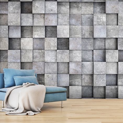 Papier peint cube de béton - 150 x 105 cm