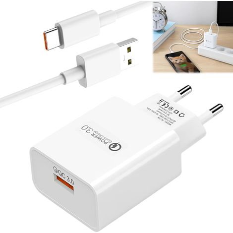 Chargeur Secteur Super Rapide 3.0 pour P40 P30 P20 0 P20 Pro, Mate 20 Pro,Fast pour Charging 200 200 Lite, 90 90 Lite, Magic 6 Lite (1/5)