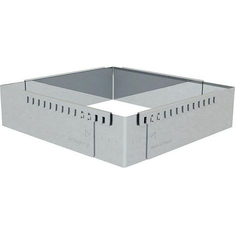 DE BUYER 3013.43 Quadro Telaio per Pasticceria Regolabile Acciaio Inox 18-8 da 43x29 cm a 56x84 cm Altezza 5 cm colore Grigio