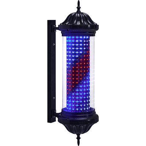 BarberPub Barber Pole Barbierstab, Barbershop Friseurstange mit LED Leucht Salon Einrichtung, Außenwandlampe für Friseursalons, Barbier Stange Licht, 81CM Salon Zeichen, Energie Sparen L041BC (1/5)
