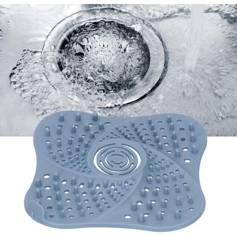 Coperchio per scarico a pavimento del bagno, tappo anti-intasamento per capelli, filtro blu per scarico del lavandino (1/4)