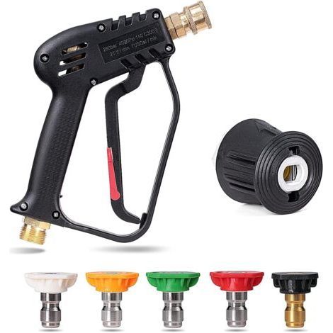 Pistolet nettoyeur haute pression 4000 PSI avec 5 buses de pulvérisation interchangeables (1/4)