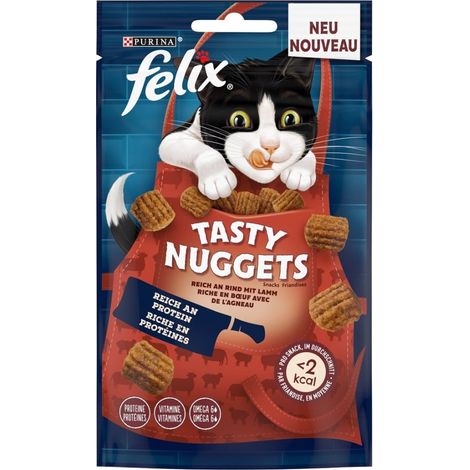 Felix Tasty Nuggets Katzensnack Reich an Rind mit Lamm 180 g Katzensnack
