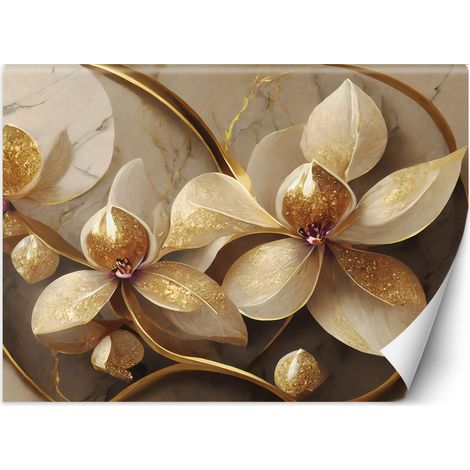 Fototapete Blumen Glamour Gold 100x70 cm (1/5)