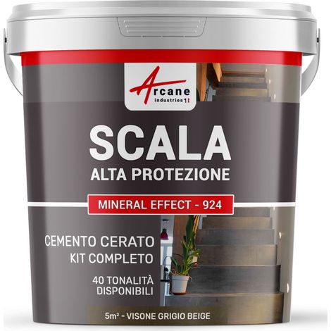 Cemento Cerato Scale - Kit Completo - 5 m² (in 2 strati) Visone Grigio Beige - ARCANE INDUSTRIES