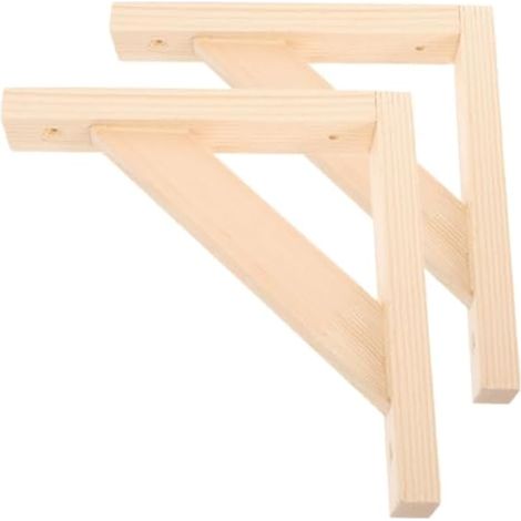 Équerre Murale 90° en Bois, 2 Pièces Support Triangulaire (1/5)
