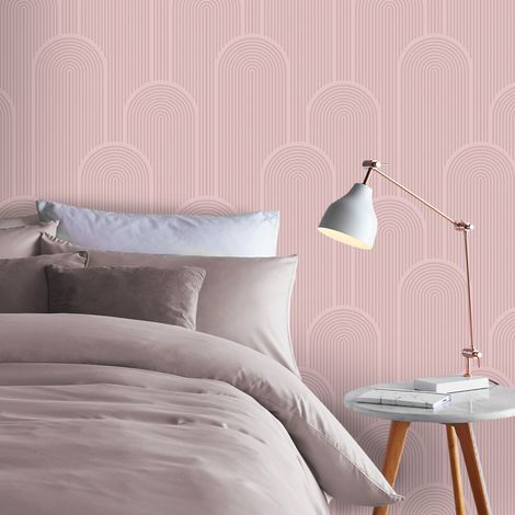 Papier peint intissé Arches 3D 1005 x 52cm Rose poudré (1/5)