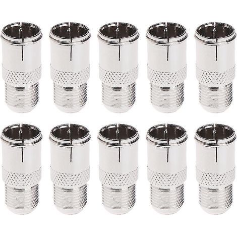 Lot de 10 adaptateurs rapides F mâle vers femelle - Connecteur coaxial RF à enclenchement rapide (1/4)