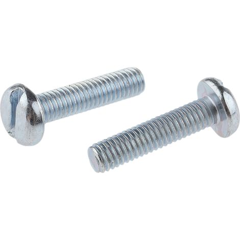 Vis à métaux RS PRO M6 à tête Cylindrique fendue en Acier, 25mm ( Prix pour Sachet de 100 )