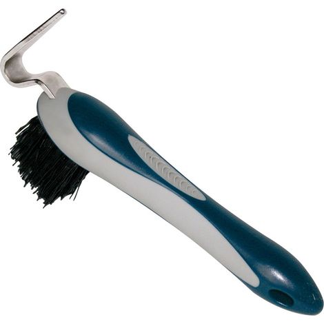 Blu e Grigio - Nettapiedi con gancio spazzolino e manico in gomma morbida