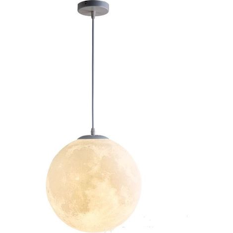 Suspension Lune, Lustre Plafonnier 3D en Forme de Lune Diamètre 25cm Lumière chaude (1/4)