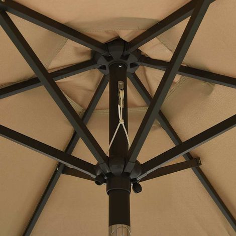 Maison Exclusive - Parasol de jardin avec lumières LED taupe 200x211 cm aluminium (1/5)