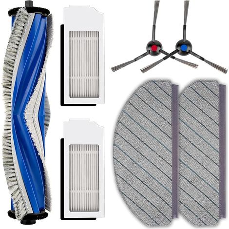 (7 Pièces) N20 Plus Pièces De Rechange Pour Les Aspirateurs Robots Ecovacs Deebot N20 Plus/N20 Pro Plus, 1 Brosse Rotative, 2 Brosses Latérales, 2 Filtres Hepa, 2 Serpillères Et Kit d'Accessoires (1/5)