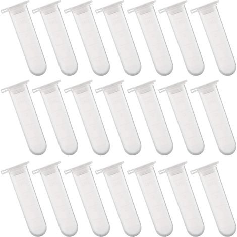 Lot de 50 Tubes à Essai Centrifugeurs 5 Ml en Pp Bouchon à Clip, Tubes Transparents Rigides Gradués pour Laboratoire et Expérience Scientifique (1/5)