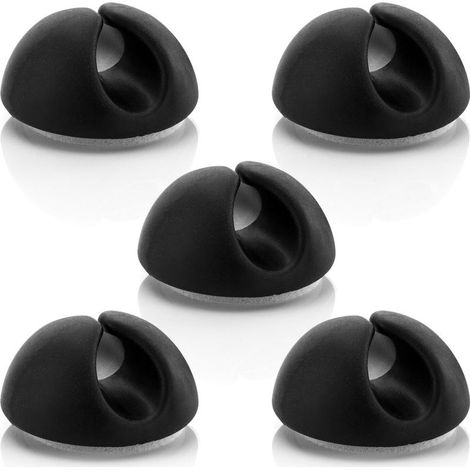 5x Serre-Câbles Support de Câble Gestion des Câbles Fixation de Câble Organisateur de Câble pour Câbles Jusqu'à 8mm Serre-Câbles Fixation de Câbles Gestion des Câbles Noir (1/5)