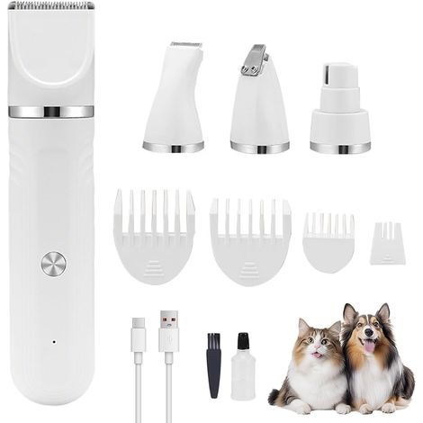 Ciseaux de toilettage pour chiens, kit de toilettage 4 en 1  Outils de toilettage d'intérieur pour chiens, chats et chiots (1/5)