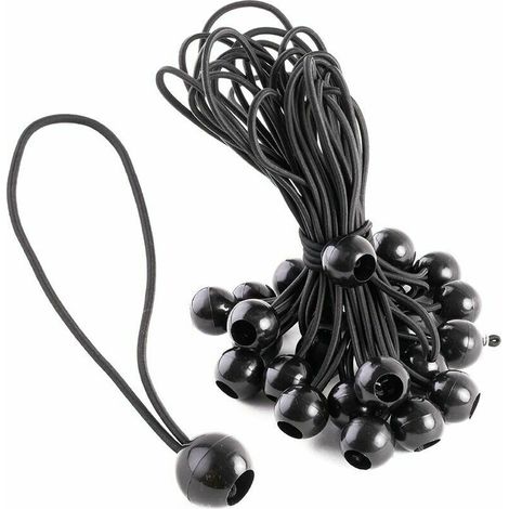 Tendeur élastique en caoutchouc avec crochet en boule Longueur 20,7 cm Adélala Lot de 25 (1/5)