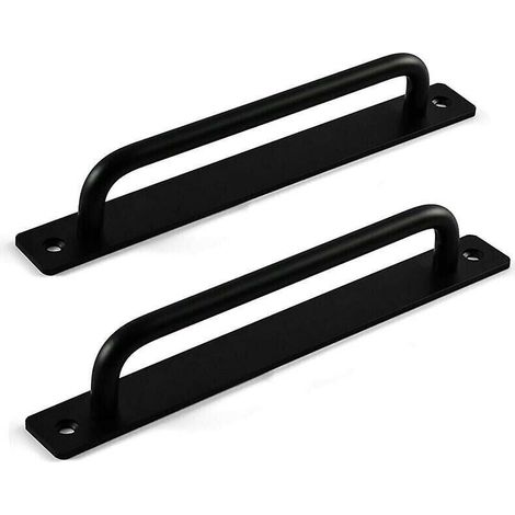 Bardusch-Poignee Portail Exterieur, Poignée de Porte Coulissante, Poignée de porte de Grange, Poignée de Porte de Quincaillerie pour Porte en Bois (2 Pièces, Noir , 7.08 x 1,41 x 0,98 Pouces) (1/5)