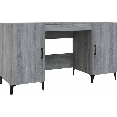 Maison Exclusive - Schreibtisch Grau Sonoma 140x50x75 cm Holzwerk (1/5)