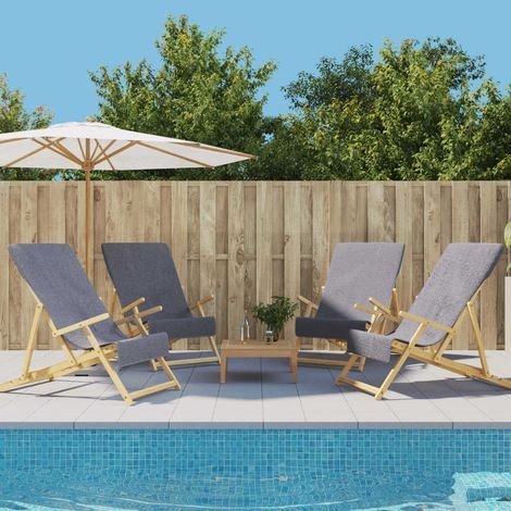 Serviettes de plage 4 pcs anthracite 60x135 cm tissu 400 GSM (1/5)