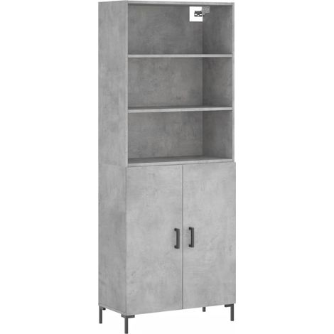 Highboard Concrete Grey 69.5x34x180 cm Engineered Wood vidaXL (1/5)