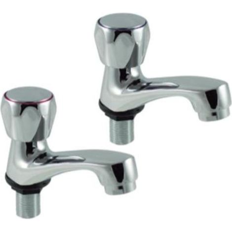 CIS grifos lavabo grande 11501 ceramica juego , Grifo de lavado Reina, Juego de 2 unidadesMonturas cierre cerámicoVolantes metálicosEntrada rosca macho 1/2 pulgadaV (1/4)
