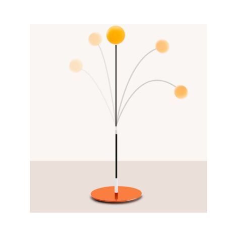 BUNTHAUS Tige élastique de boule de jouet de chat, tige longue interactive peut garnir le bâton de gobelet équilibré de type ventouse de tennis de table Fournitures de chat avec 5 remplacements de bal (1/5)