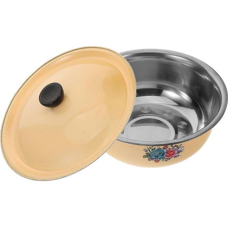 bol à œufs et à gâteaux, bassine en acier inoxydable, bol de cuisine rétro en métal (1/5)