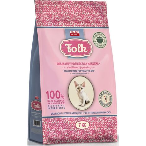 Alimento seco para gatitos Folk con conejo y cordero 7 kg (1/4)