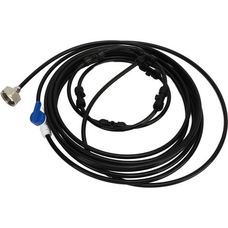 Nebelventilator-Set mit 3/4"-Adapter, 6 m Schlauch, 6 Düsen zur Kühlung von Terrasse, Garten, Gewächshaus und zur Erzeugung einer leichten Brise, Standard-US-Gewinde (1/5)