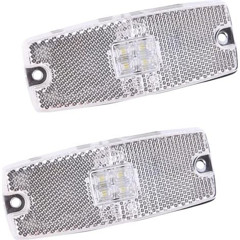 luces LED laterales blancas para camión, intermitentes de posición delanteros con reflector para remolque, furgoneta, caravana, camión, 10-30 V, homologadas por la ECE (blancas) (1/3)
