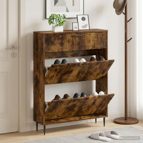 vidaXL Shoe Cabinet HAARLEM 78 x 24 x 103 cm Engineered Wood (1/5)