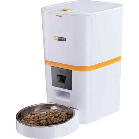 distributore automatico di cibo cani e gatti ferplast "risto pet smart" bianco con controllo wi-fi