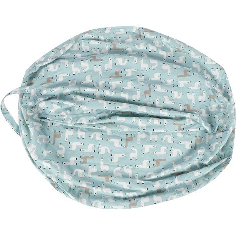 Housse de Pouf Géant Rangement Jouets Housse Canapé Lavable Tissu Robuste Motif Cartoon Bleu 80x80cm (1/5)