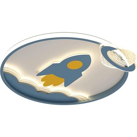 Children's LED Ceiling Light, Cartoon Rocket Design, 3 Colors, Dimmable, Bedroom (1/5)