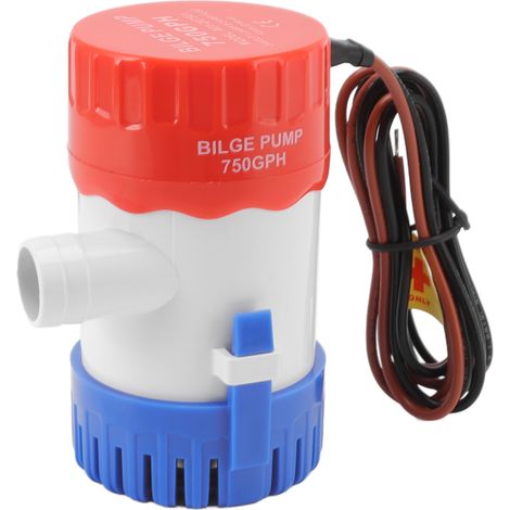 Pompe de cale non automatique 24V 750GPH avec moteur submersible refroidi par eau, pour bateau, piscine et spa.