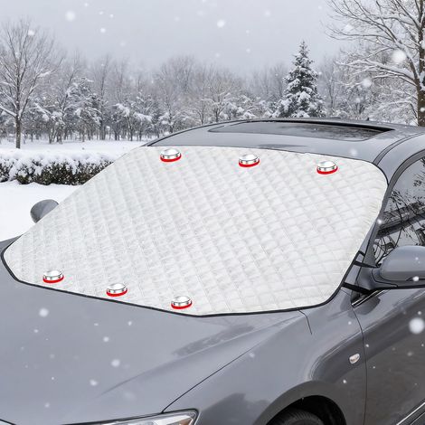193x126cm Couverture Pare-Brise Voiture Hiver, Protège Pare Brise Avant Voitures Givre, Bâche Magnétique Anti Neige Glace Pluie Gel Soleil, Repliable (1/5)