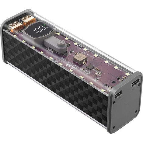 Externes Akkugehäuse (22,5 W) mit 8 Steckplätzen für 18650-Akkus, Selbstmontage, Schnellladefunktion, Kapazitätsanzeige, Digitalanzeige, Akkuaufbewahrung (1/2)