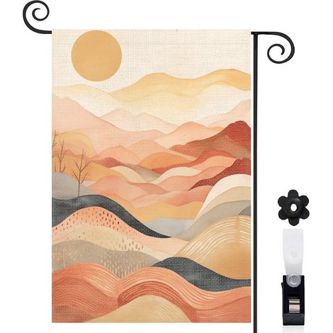Drapeau de jardin Joyeuses saisons en tissu résistant 30 x 45 cm double face mariage (1/5)