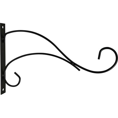 Crochet Murale En Fer Forgé - 30 cm - Charge Maximale 9 kg - Pour Suspension de Jardinières Lanternes Porte-Oiseaux Mobilier Déco Intérieur Extérieur - Noir - 1 Pièce (1/5)