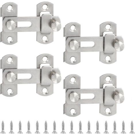 Stück Türriegel aus Edelstahl, 7,6 cm Türschlossriegel und Bolzen, Innenschiebetürschloss, Türschloss (Silber) (1/5)