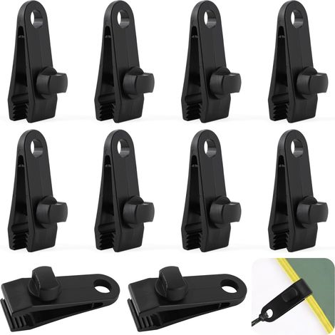 Paquete de 10 clips de fijación de plástico para lonas, tiendas de campaña y toldos clips de fijación ajustables para lonas, toldos, tiendas de campaña y marquesinas.