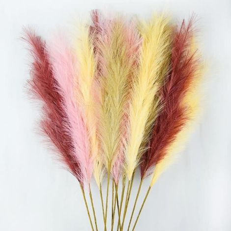 Fleur-Plante Artificielle - Grandes fleurs de Pampas - Beige - 100 cm - Décoration intérieure - Soie (1/4)