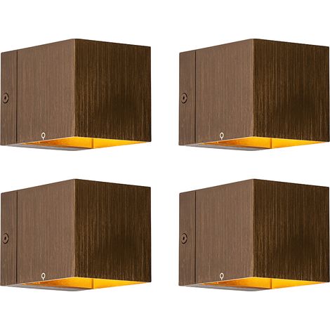 QAZQA Appliques transfer - Moderno - Alluminio - Bronzo - Quadrato G9 Max. 1 x 2.5 Watt (1/5)