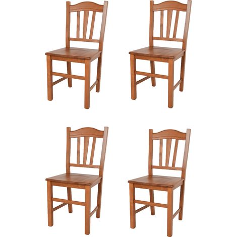 Tommychairs - Set 4 sedie modello Silvana per cucina bar e sala da pranzo, robusta struttura in legno di faggio color ciliegio e seduta in legno