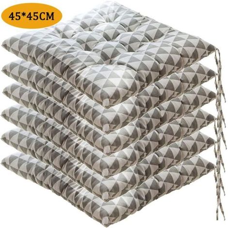 Lot de 6 Coussin de Chaise Coussins de Siège, Carré Tatami Respirant Schéma Coussins de Chaise Galette de Chaise, 4545cm,Style E (1/4)